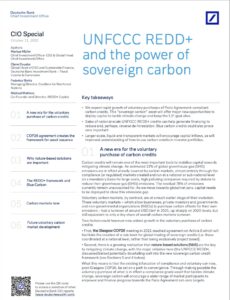 Deutsche Bank-CIO-Special-UNFCCC REDD+ Sovereign Carbon-White Paper-ITMO Ltd